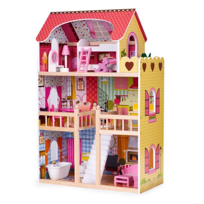 E-shop Drevený 3-poschodový domček pre bábiky