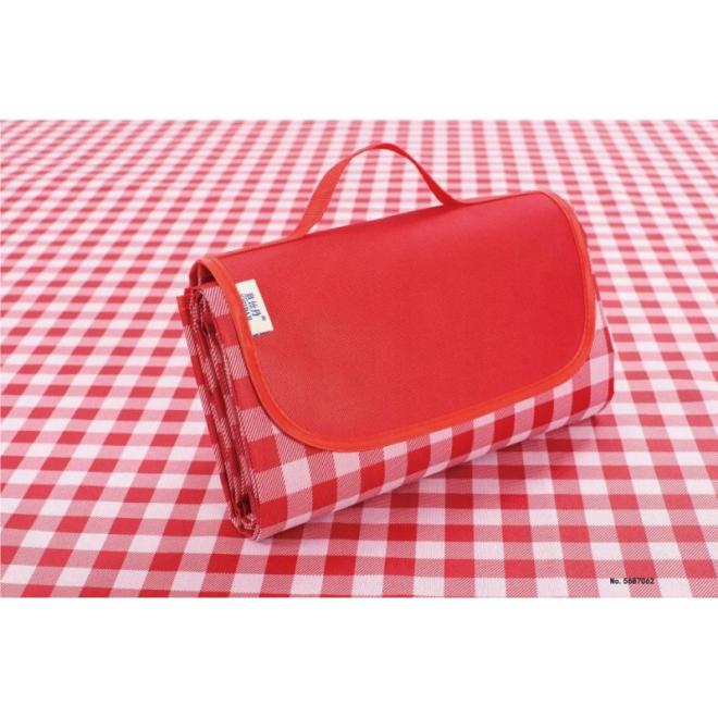 Kockovaná pikniková podložka červeno-bielej farby