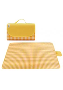Žlto-biela kockovaná podložka na piknik