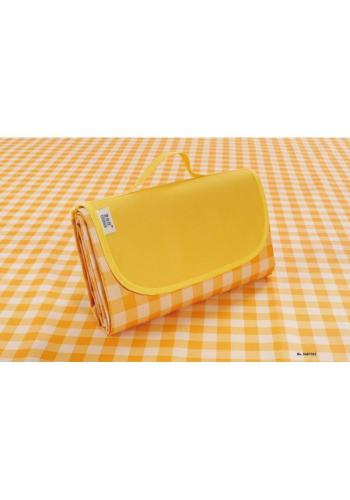 Žlto-biela kockovaná podložka na piknik