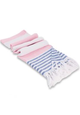 Bavlnený ručník v ružovo-bielej farbe - 100x180 cm