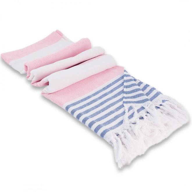 E-shop Bavlnený ručník v ružovo-bielej farbe - 100x180 cm