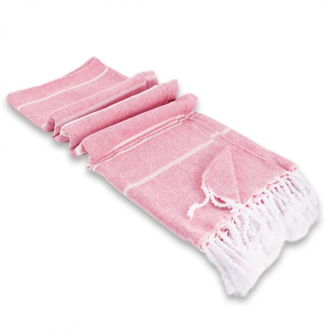 E-shop Ružový plážový ručník z bavlny - 100x180 cm
