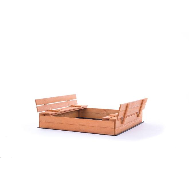 Uzatvárateľné impregnované pieskovisko s lavičkami - 140x140 cm