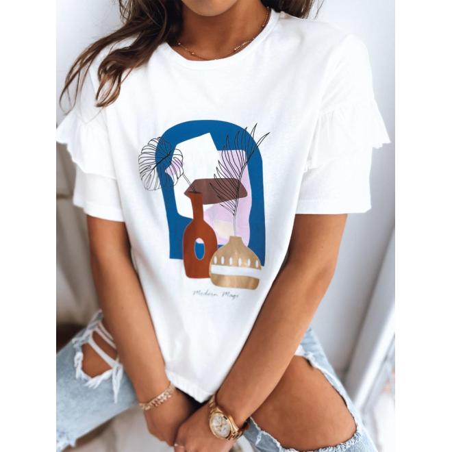 E-shop Dámske biele oversize tričko s potlačou