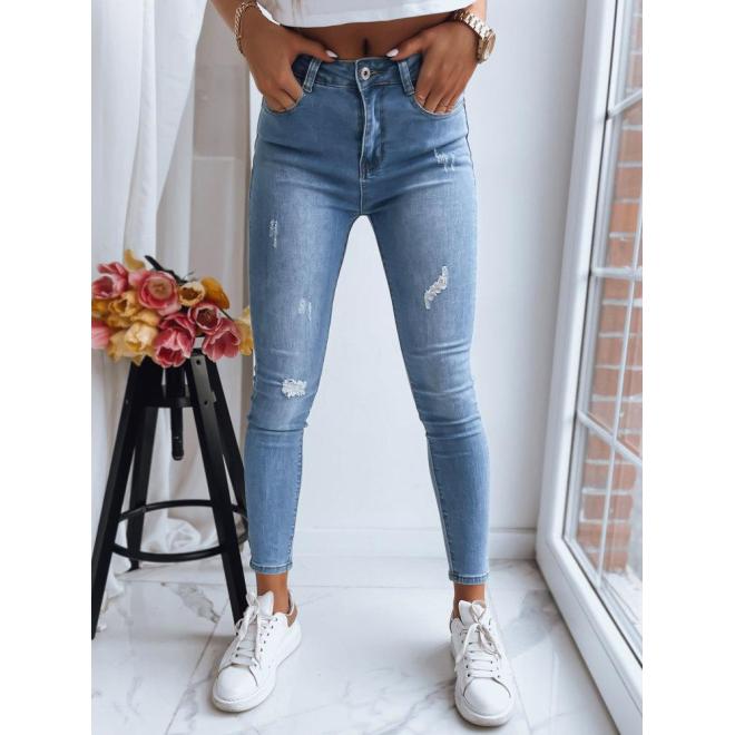 E-shop Svetlomodré skinny džínsy s vysokým pásom