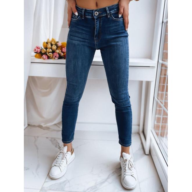 E-shop Modré dámske džínsy s vysokým pásom
