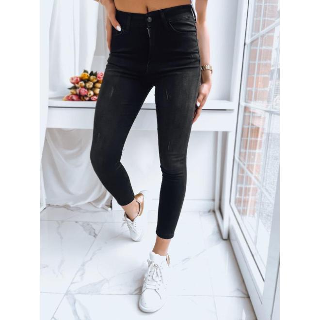 E-shop Dámske čierne džínsy s vysokým pásom
