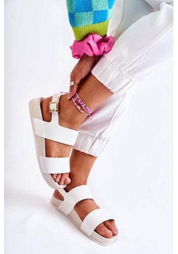 Biele gumené sandále pre dámy v akcii