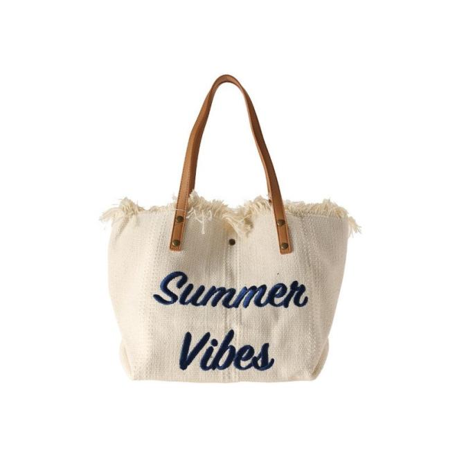 E-shop Krémová plážová taška so strapcami