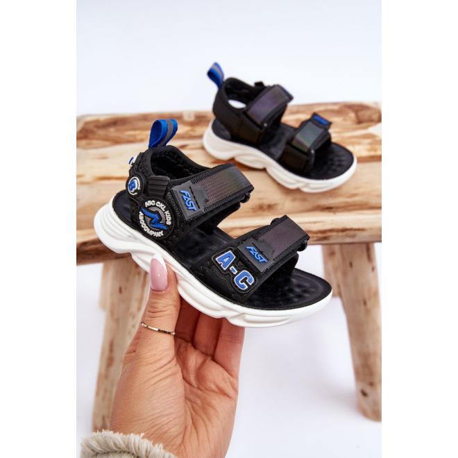 E-shop Chlapčenské čierno-modré sandále na suchý zips