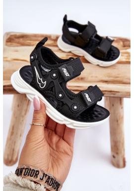 Chlapčenské čierno-biele sandále