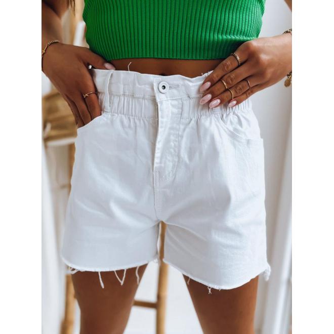 E-shop Džínsové dámske šortky v bielej farbe