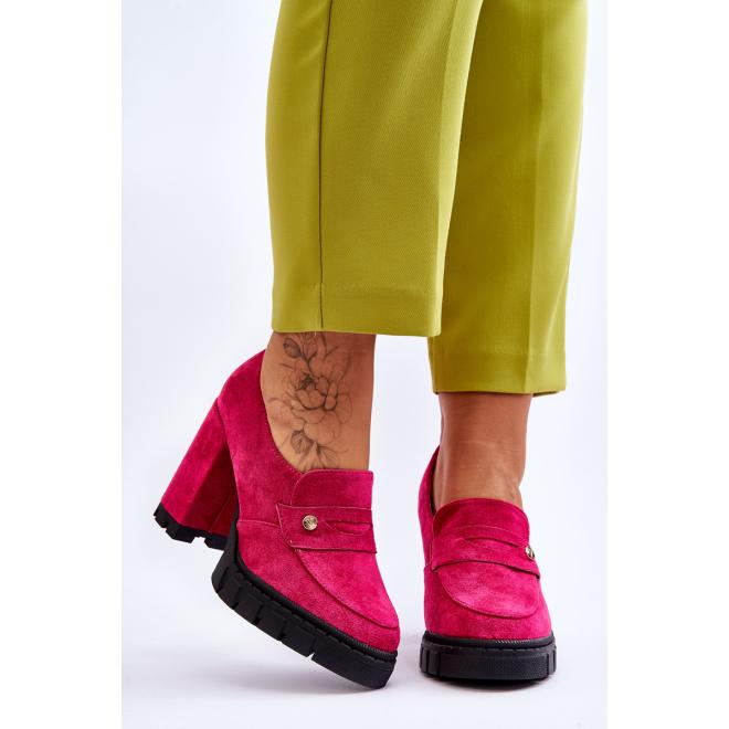 E-shop Fuchsiové topánky na podpätku pre dámy