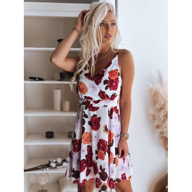 E-shop Biele kvetované šaty na ramienka