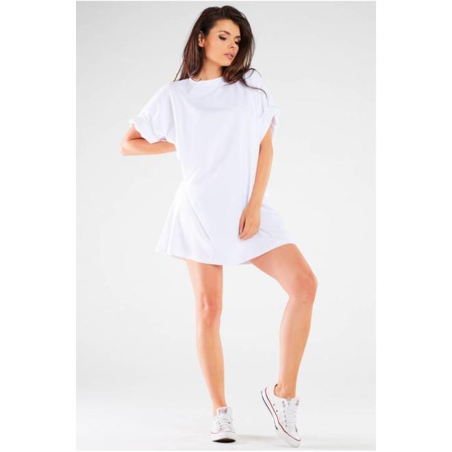 E-shop Biele dámske šaty so širokým strihom