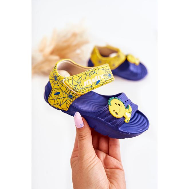 E-shop Modré chlapčenské sandále s ozdobou
