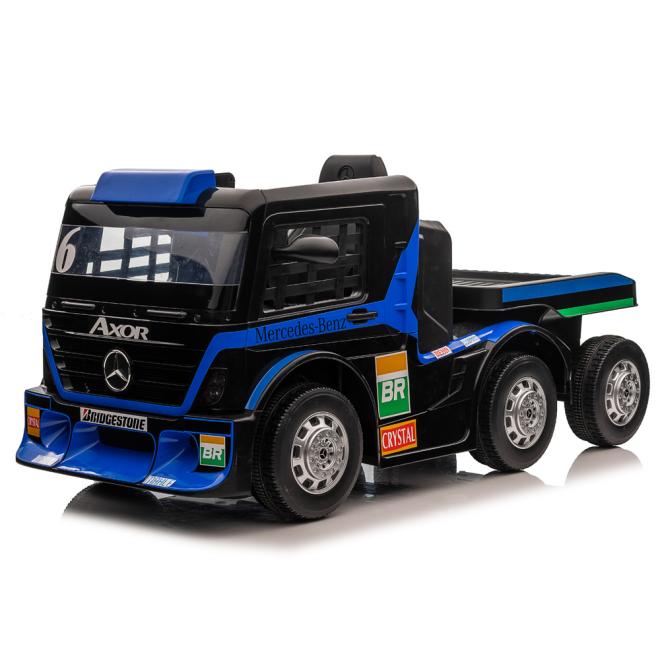 E-shop Modro-čierne elektrické auto MERCEDES s návesom