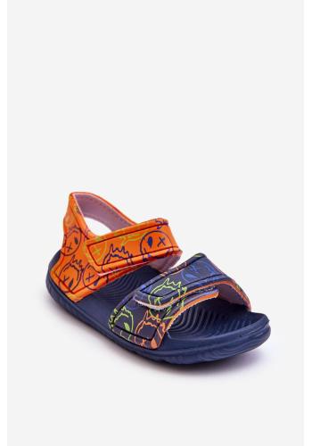 Chlapčenské modro-oranžové sandále