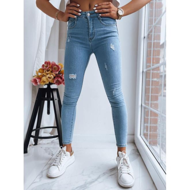 E-shop Dámske svetlomodré džínsy s vysokým pásom