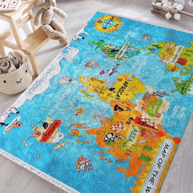 E-shop Detský koberec s potlačou mapy