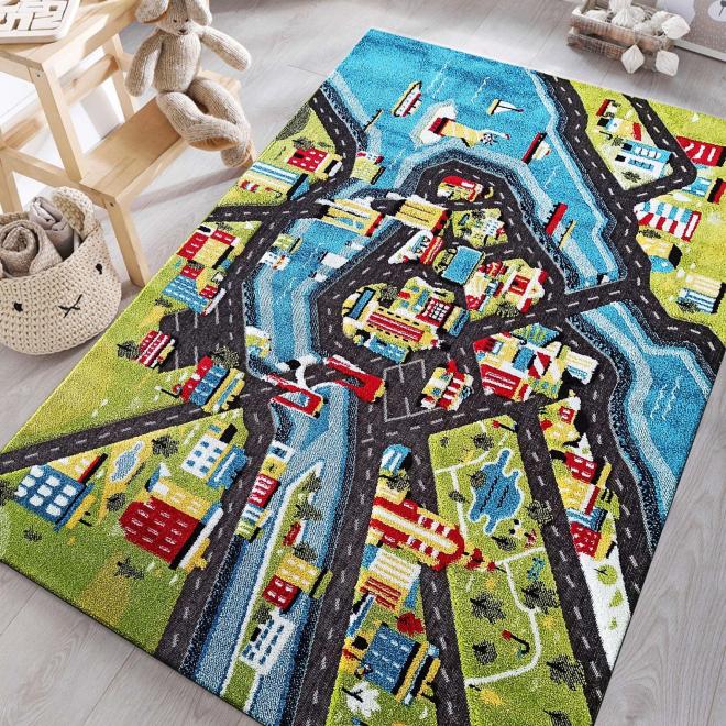 E-shop Detský koberec s motívom mestečka