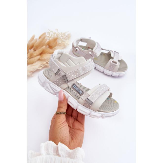 E-shop Bielo-strieborné dievčenské sandále Big Star