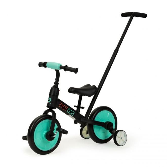 Modro-čierny balančný bicykel s pedálmi 3v1