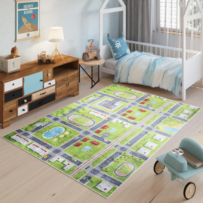 E-shop Moderný detský koberec s motívom mesta