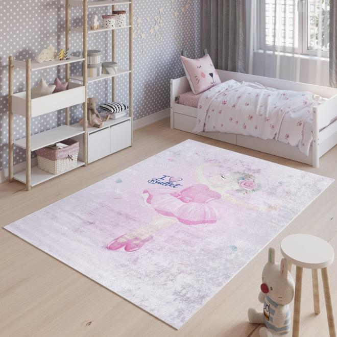 E-shop Ružový koberec s motívom baletky