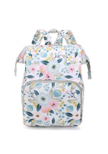 Kvetovaný funkčný ruksak pre mamičky