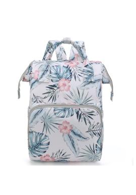 Biely kvetovaný ruksak pre mamičky