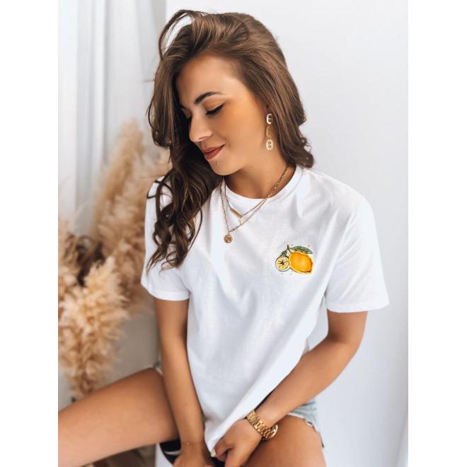 E-shop Biele dámske tričko s malou potlačou