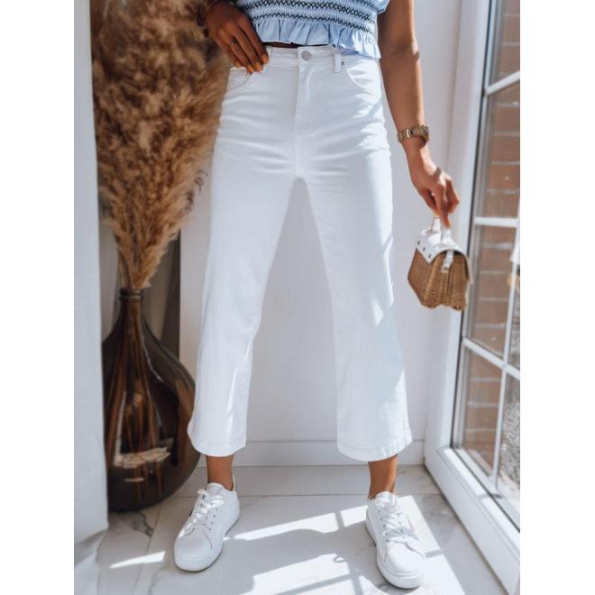 E-shop Dámske biele džínsy so 7/8 dĺžkou
