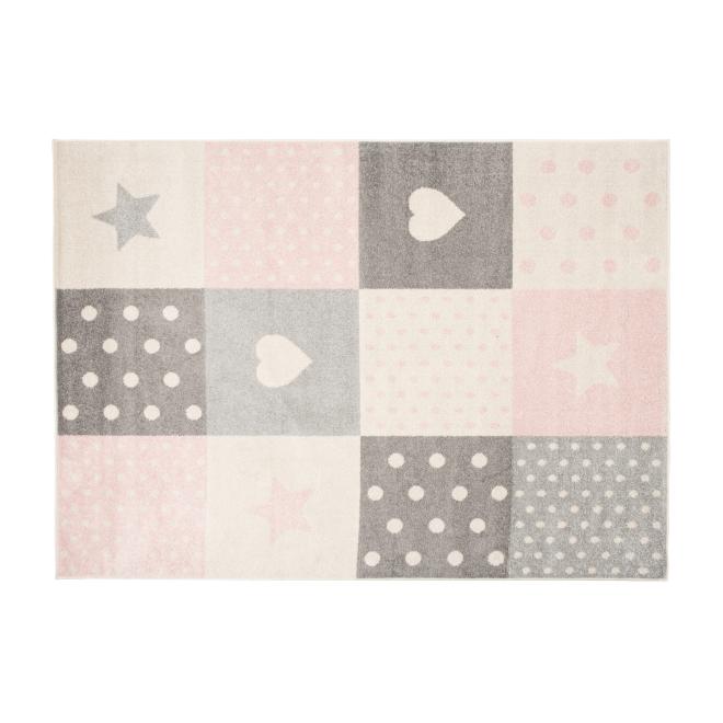 Ružový koberec so vzormi