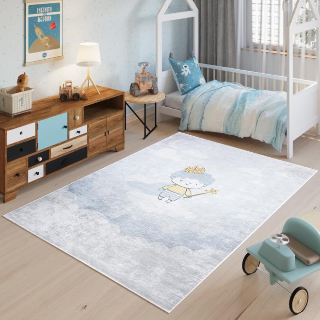 E-shop Modrý detský koberec s princom