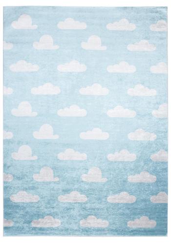 Modrý koberec s mráčikmi pre deti