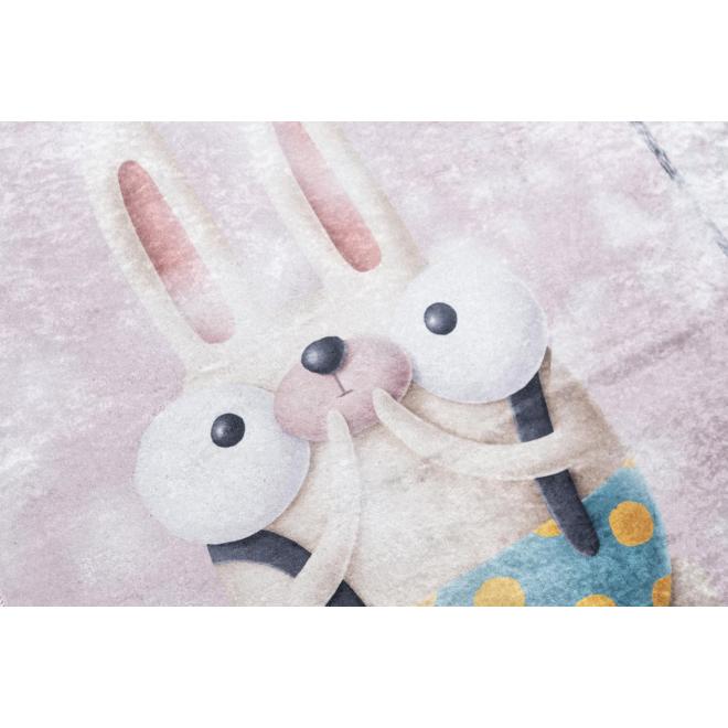 Ružový koberec s detskou skákacou hrou