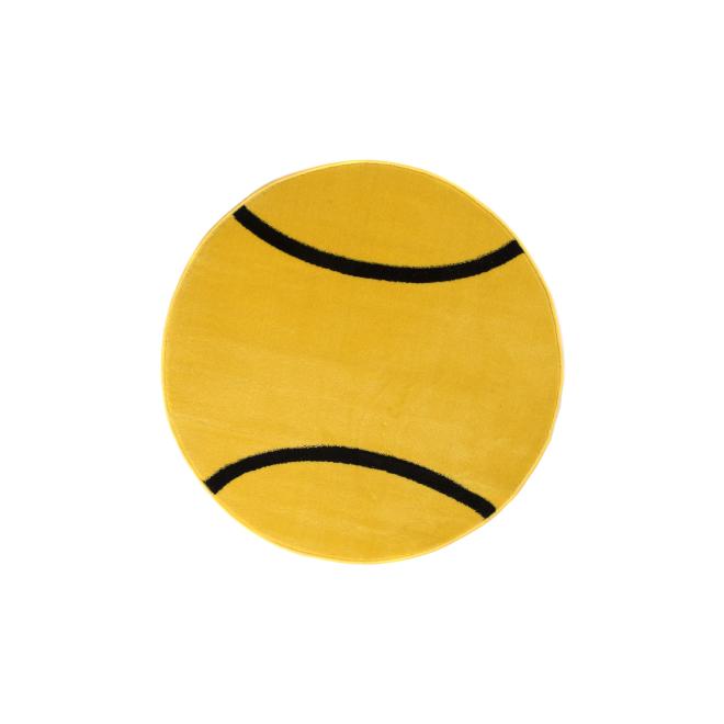 Žltý detský okrúhly koberec