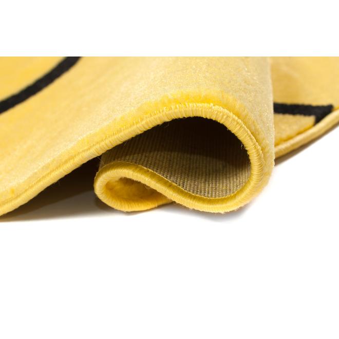 Žltý detský okrúhly koberec