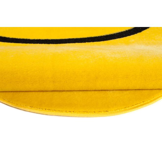 Žltý detský okrúhly koberec