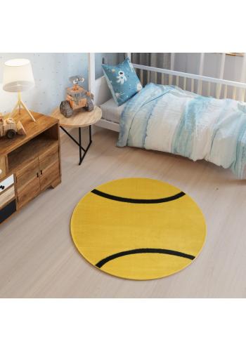 Žltý detský okrúhly koberec