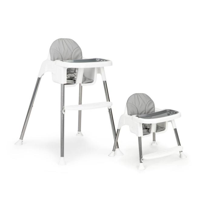 E-shop Bielo-sivá vysoká stolička na kŕmenie 2 v 1