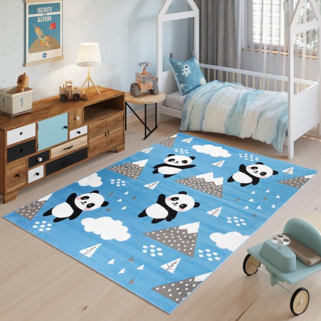 E-shop Modrý koberec s pandami