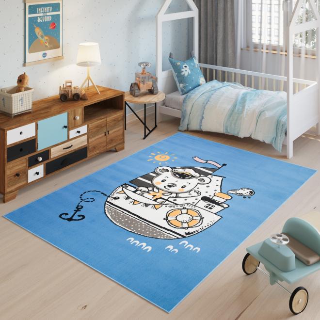 E-shop Detský modrý koberec s obrázkom