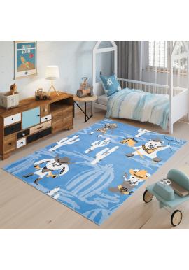 Koberec pre deti v modrej farbe