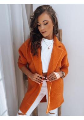 Oranžový dámsky kabát alpaka