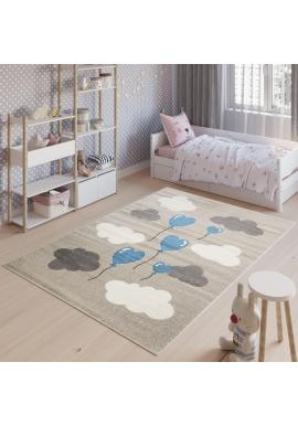 Béžový detský koberec s balónikmi