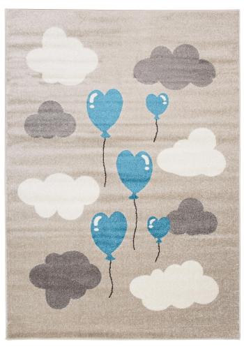 Béžový detský koberec s balónikmi