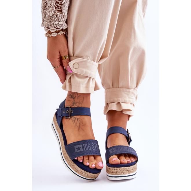 E-shop Dámske modré sandále Big Star na platforme